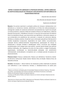 Estudo Técnico - Entre o cuidado em liberdade e a proteção integral: limites jurídicos da institucionalização de crianças e adolescentes com deficiência ou transtornos mentais